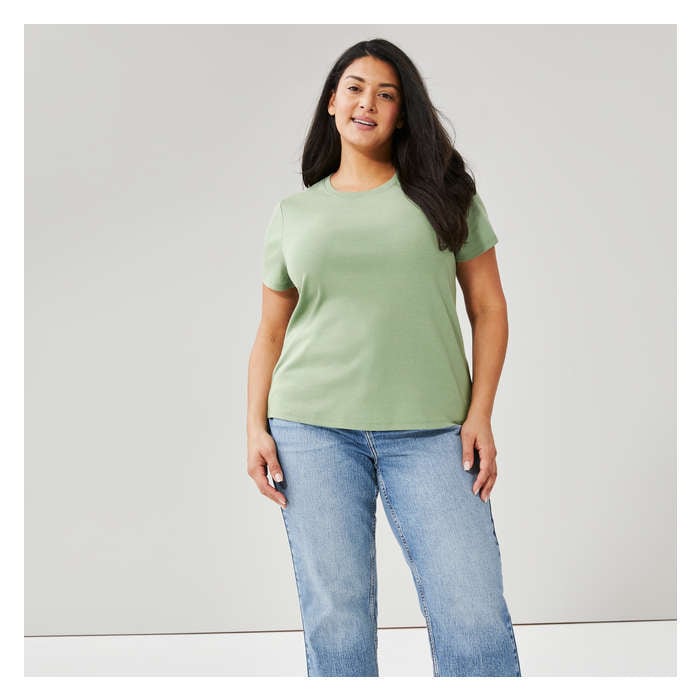 Aux Femmes T-shirt essentiel en coton biologique Femmes+ - Vert Pâle
